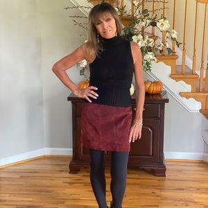 Red suede skirt Size 6P